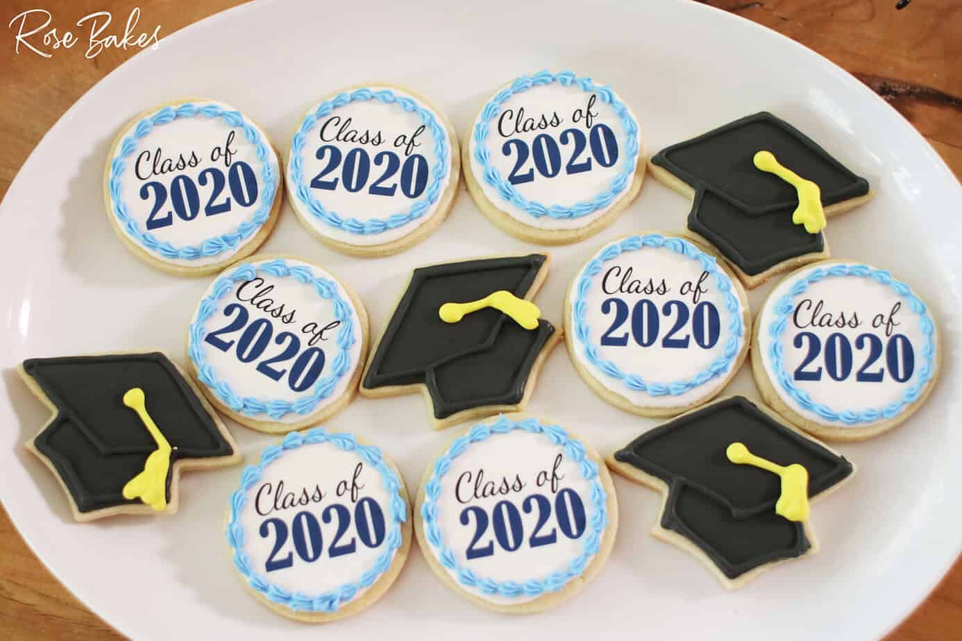 graduation cookies with edible images