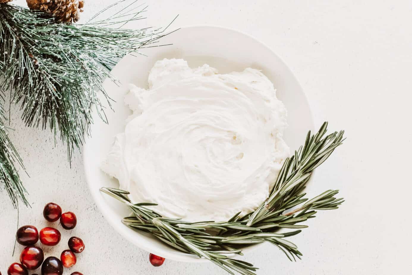 whipped cream cheese spread on a dish