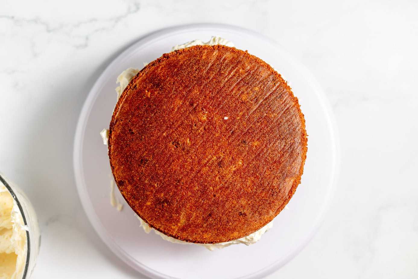 top layer of italian cream cake