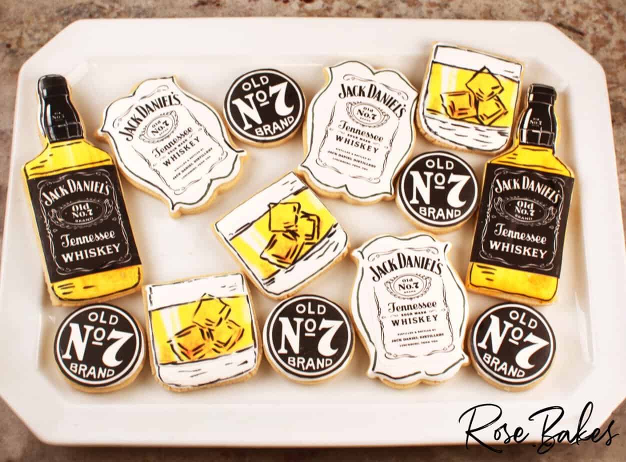 jack daniels cookies with edible images