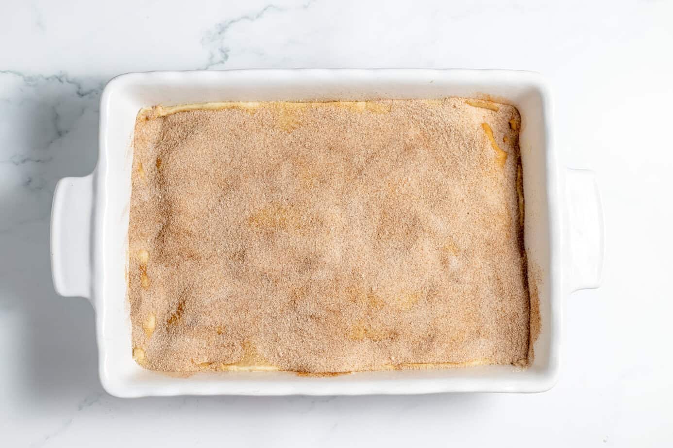 cinnamon sugar over the top of crescent rolls