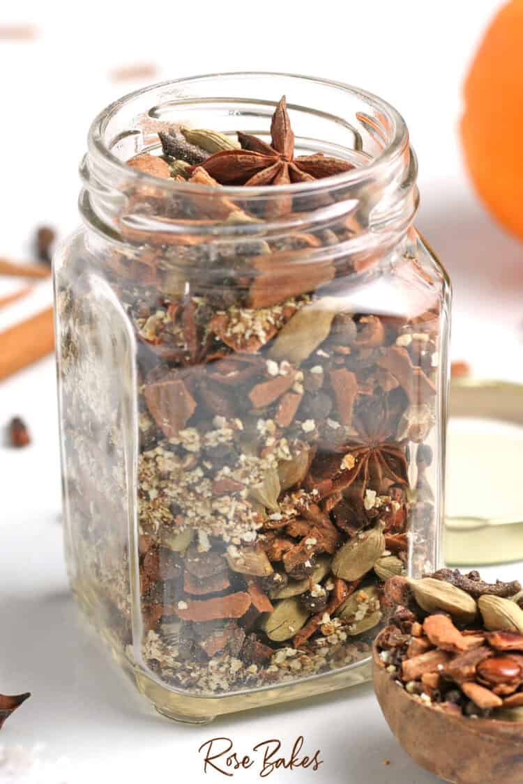 mulling spices in a small jar