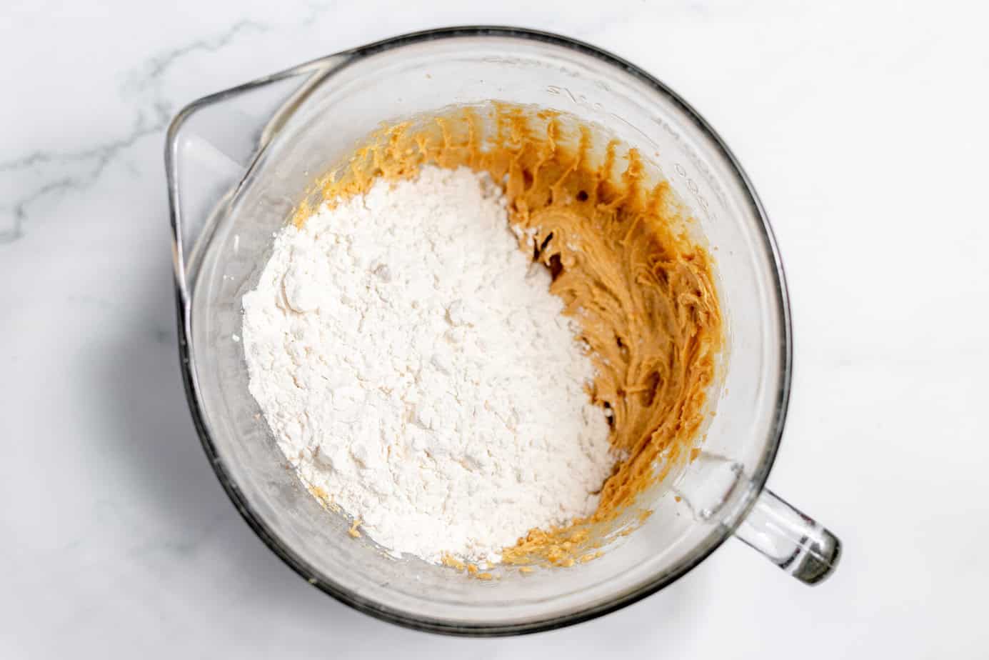 dry ingredients added to wet ingredients