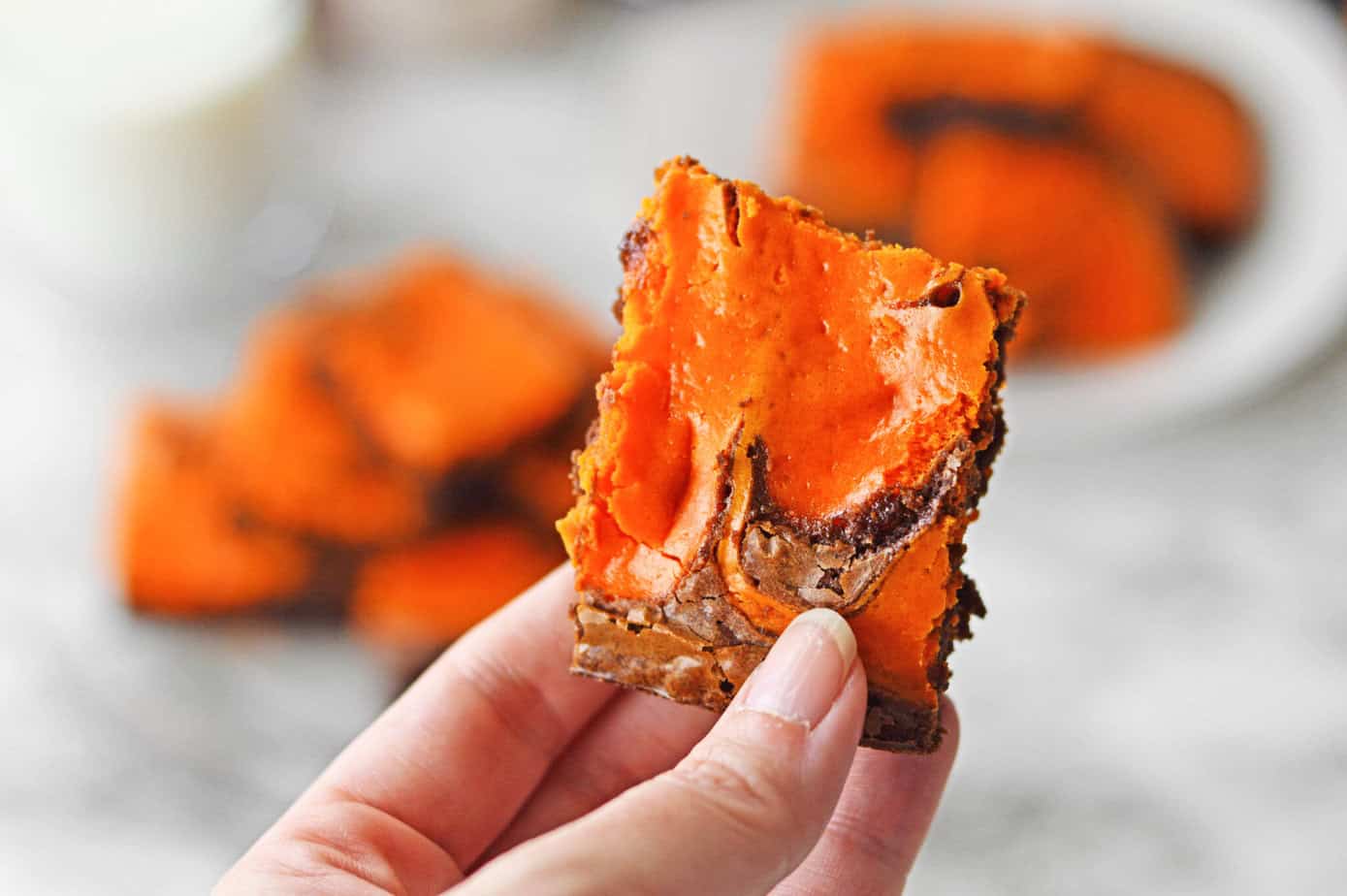 halloween brownie being held by a hand