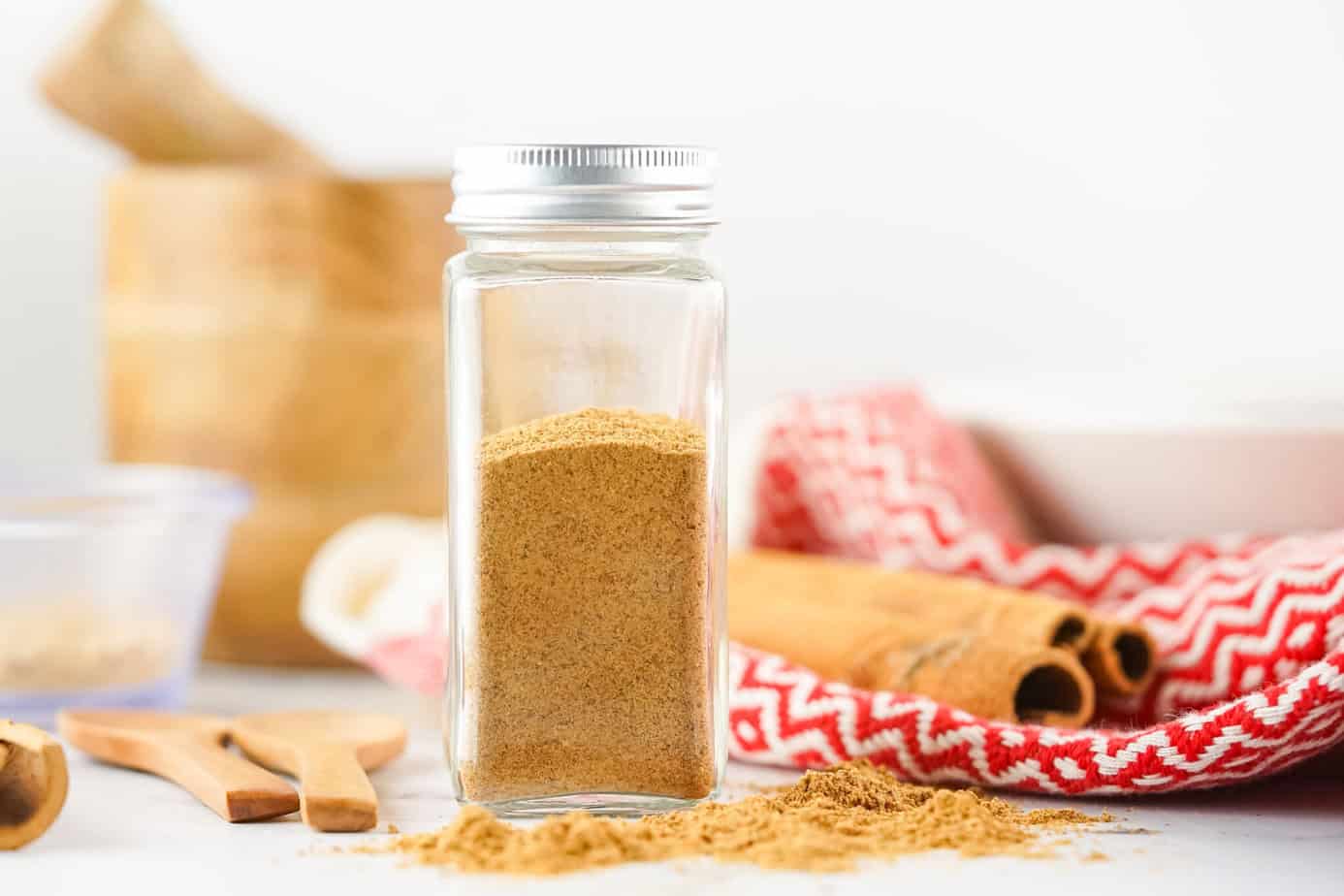 homemade gingerbread spice in a jar