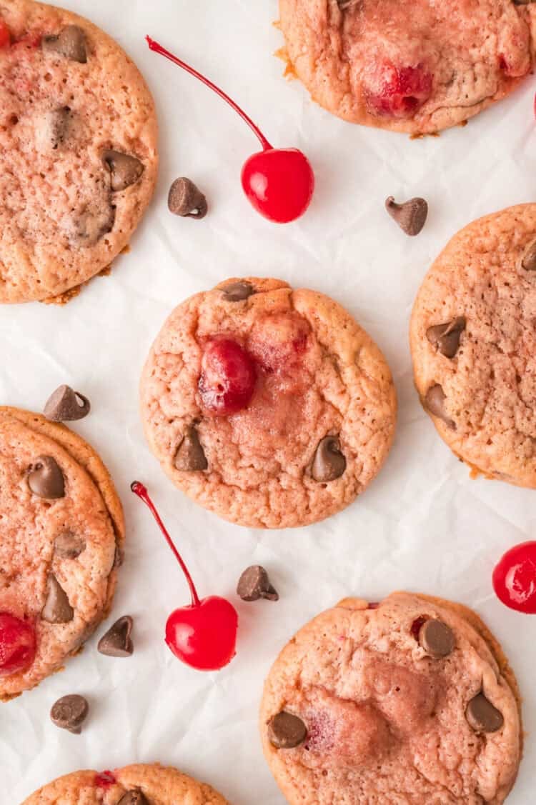 maraschino cherry chococlate chip cookies