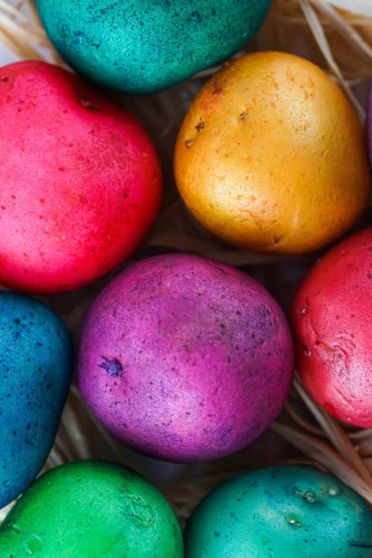 Dyed Potatoes for Easter