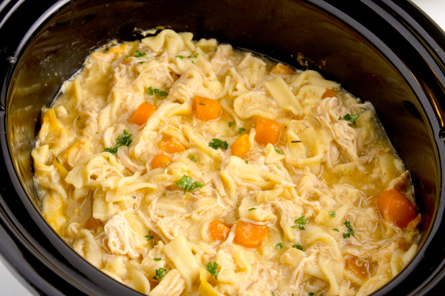 creamy crockpot chicken and egg noodles