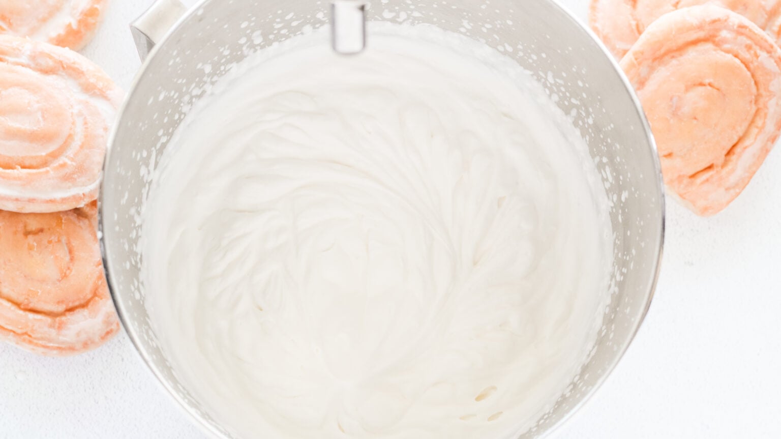 heavy cream in mixing bowl