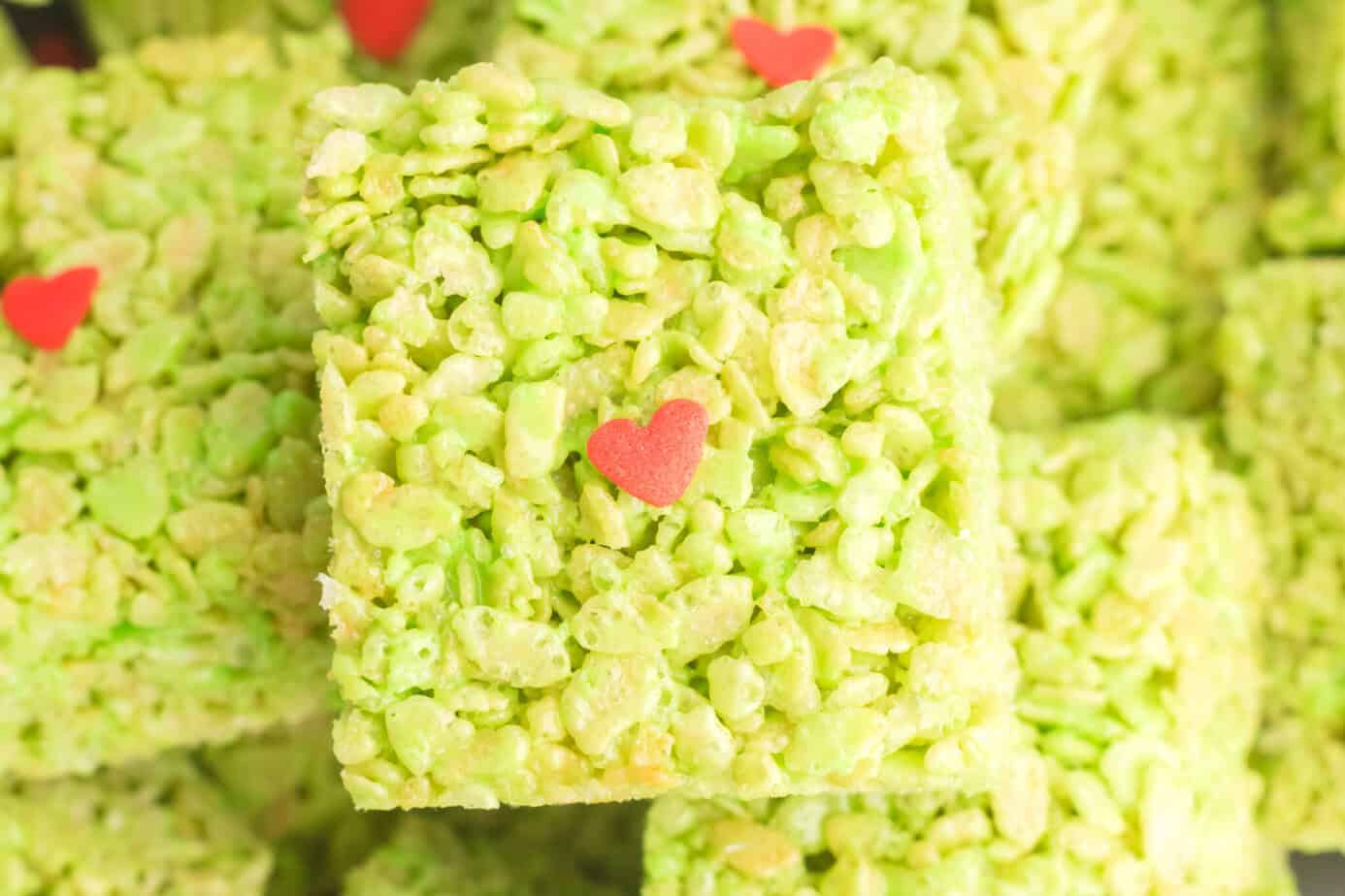 grinch rice krispie treats