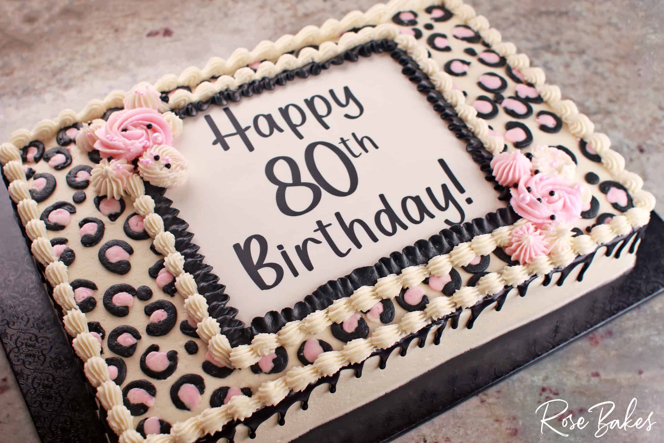 black and pink sheet cake