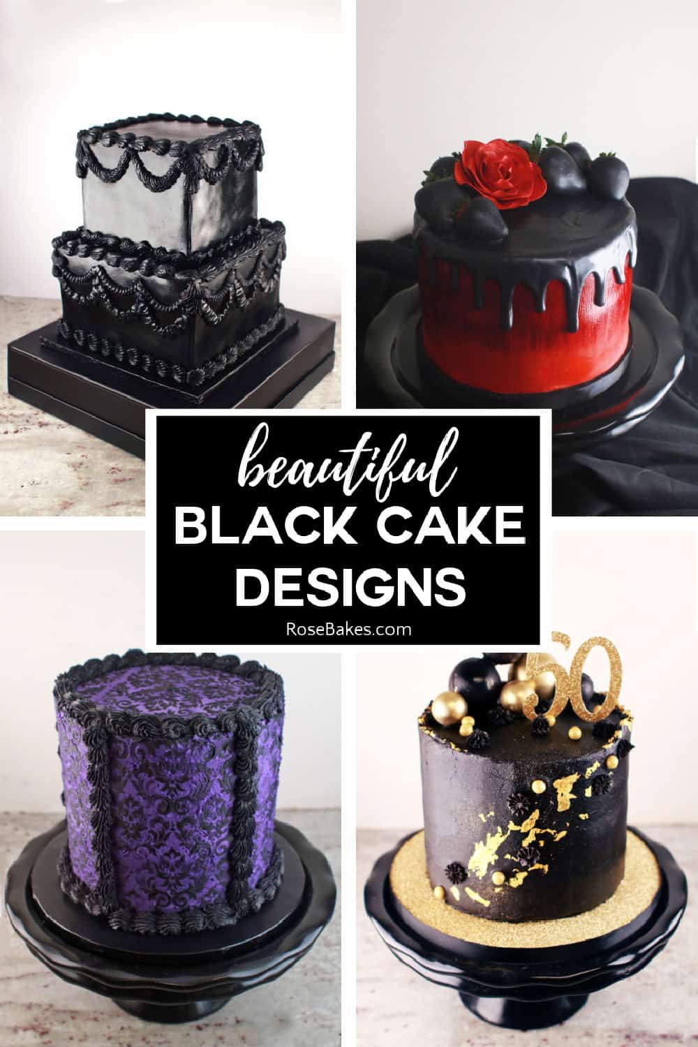 black cake ideas and designs