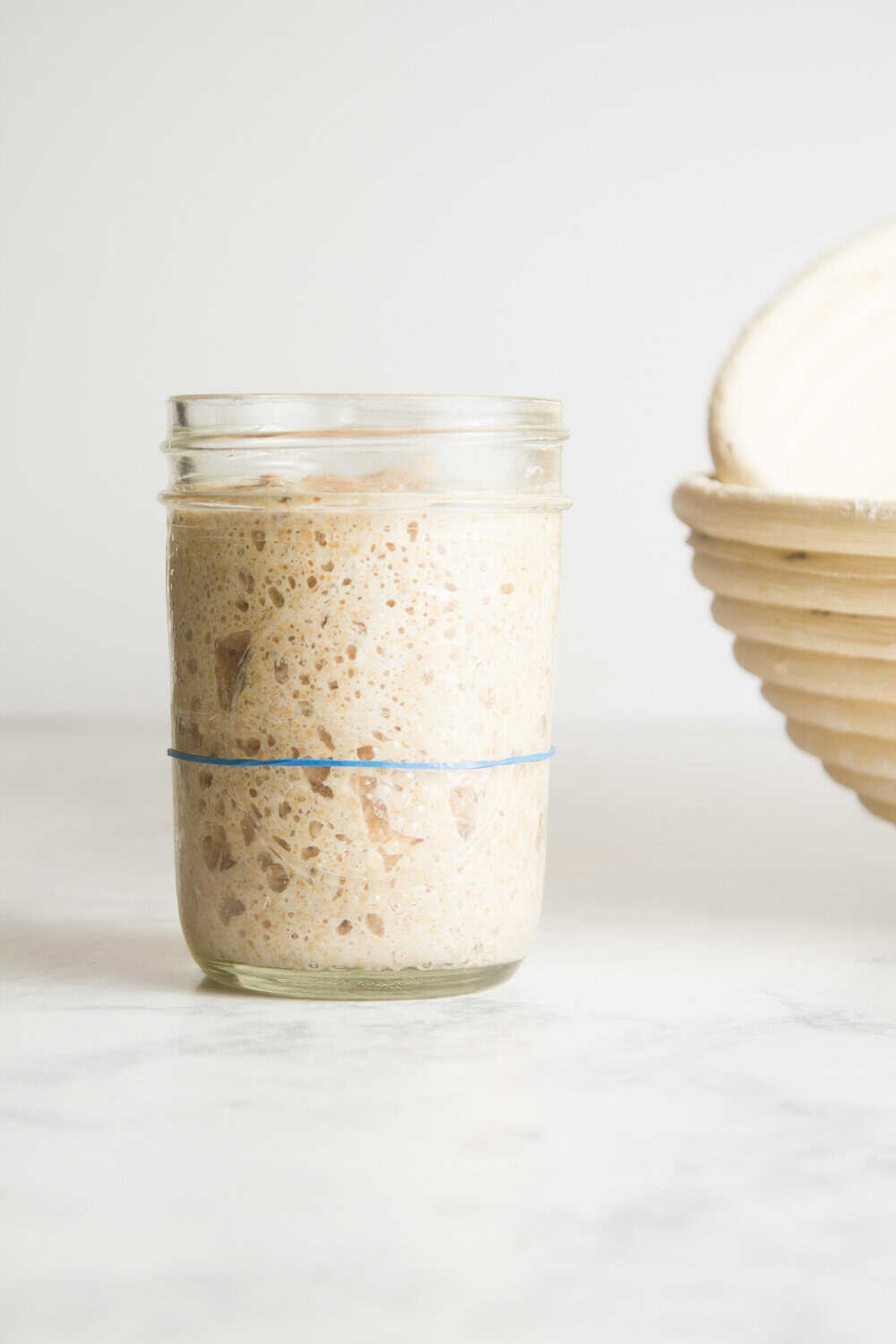 dough fermenting - doubling in size