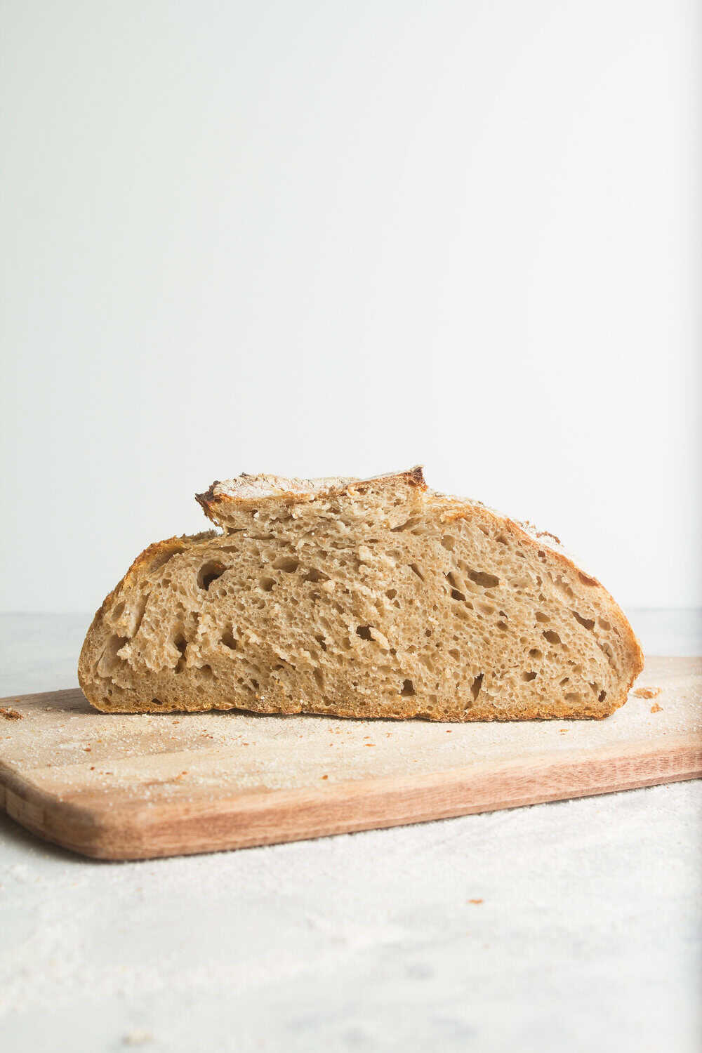 slice of rustic sourdough bread