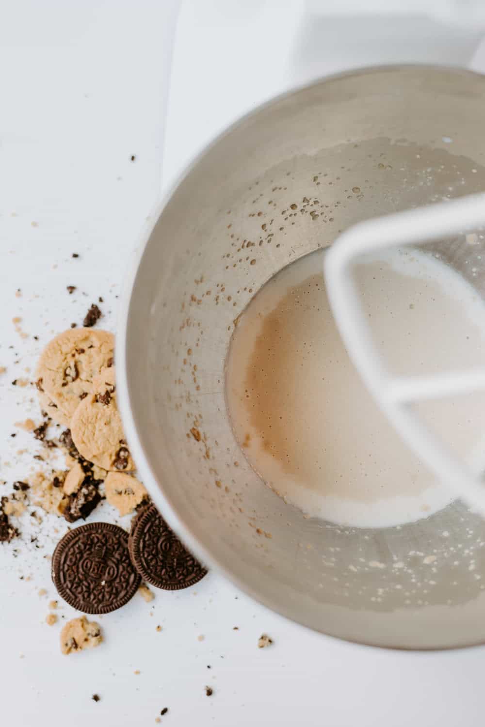 yeast in warm water in mixing bowl