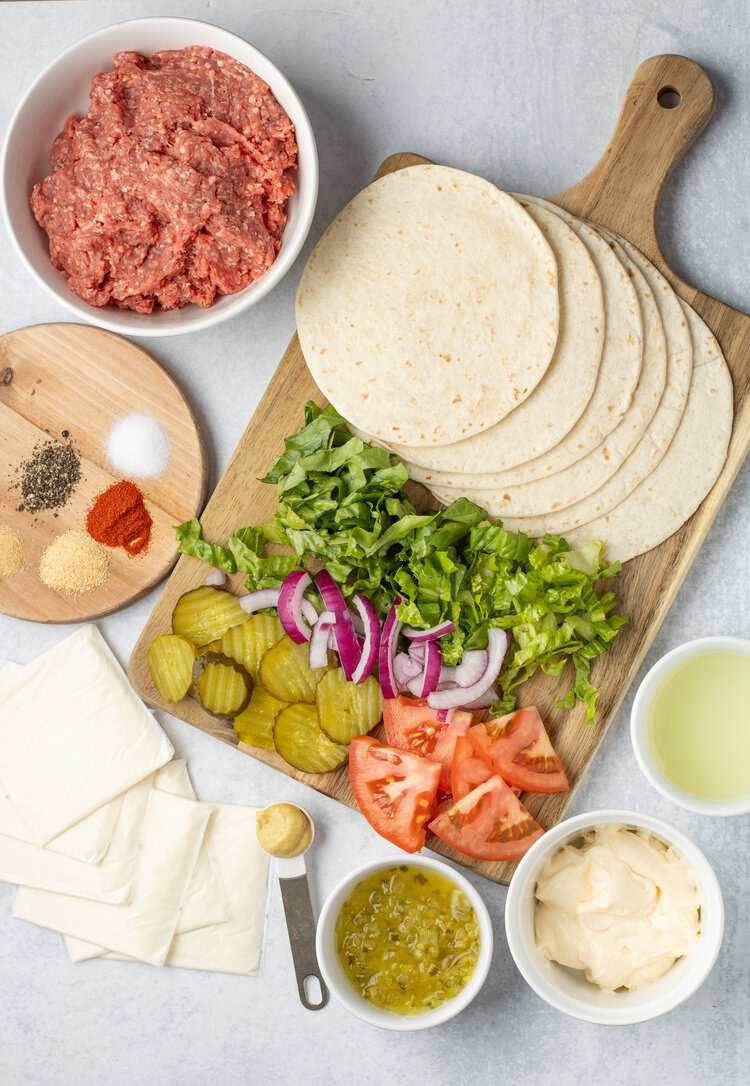 smash burger taco ingredients