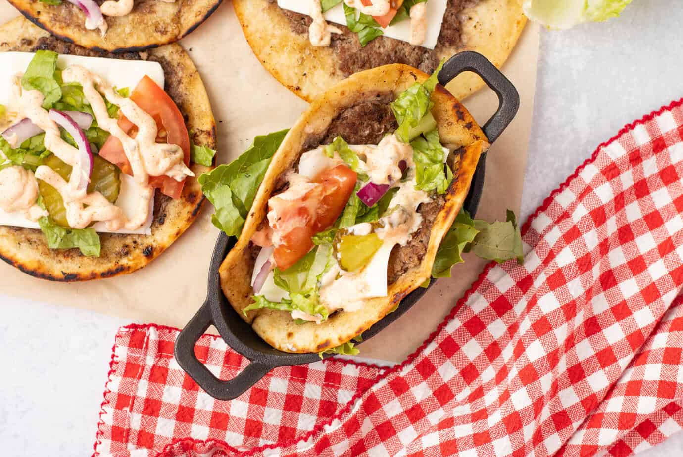 smash burger taco in a dish