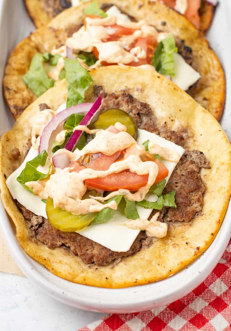 smashed burger tacos