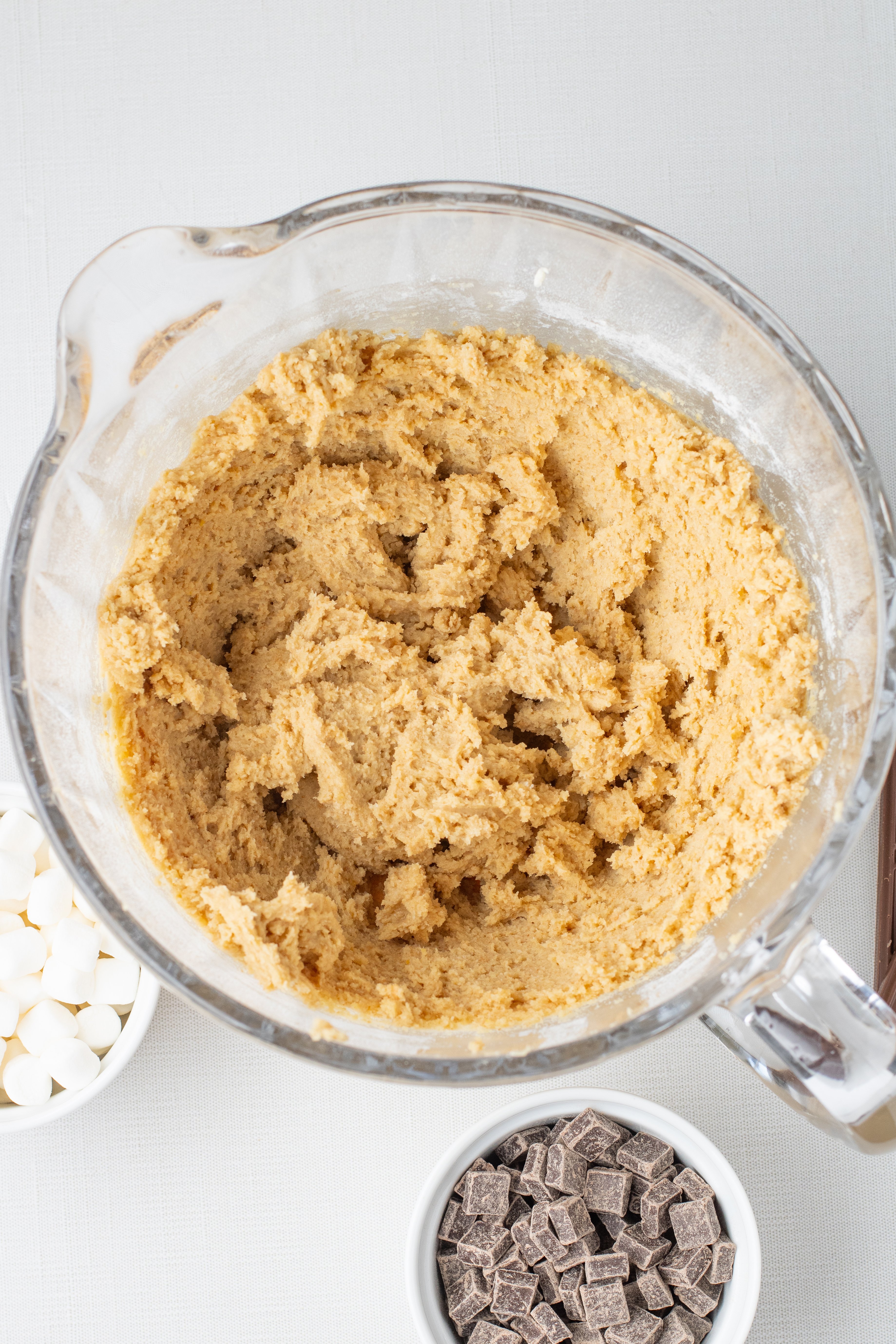 smores graham cracker cookie dough mixed up