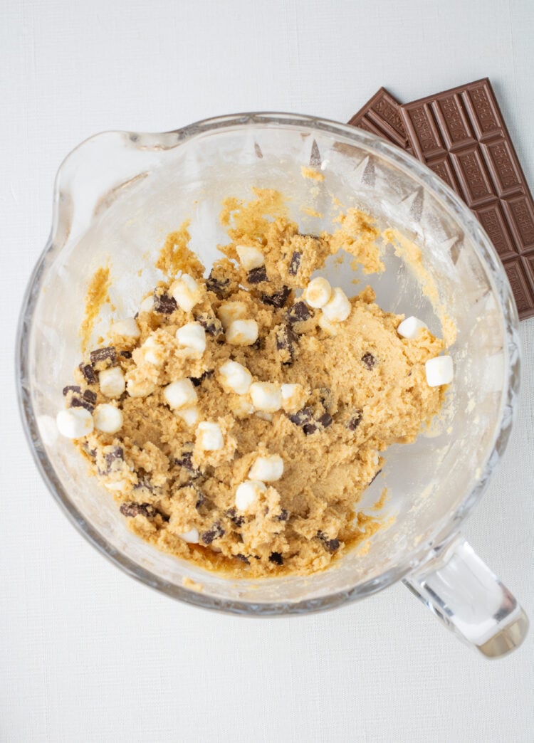 smores cookie dough mixed up