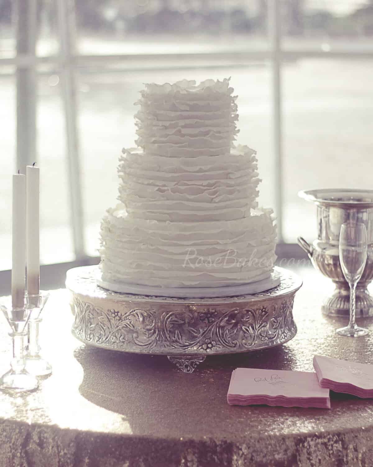 Paper Ruffles Wedding Cake