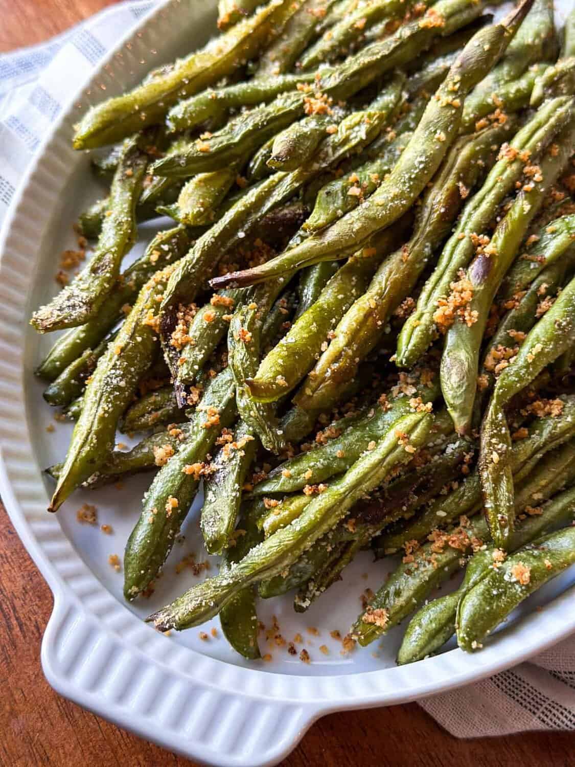 Roasted garlic parmesan cheese green beans