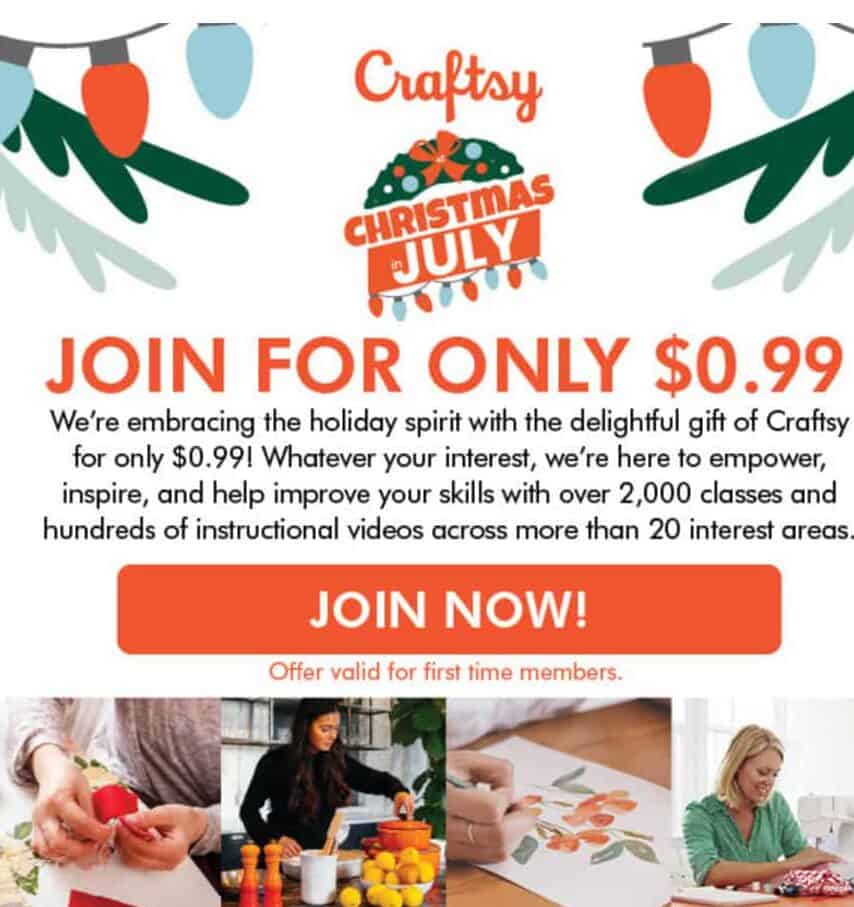 craftsy christmas in july sale