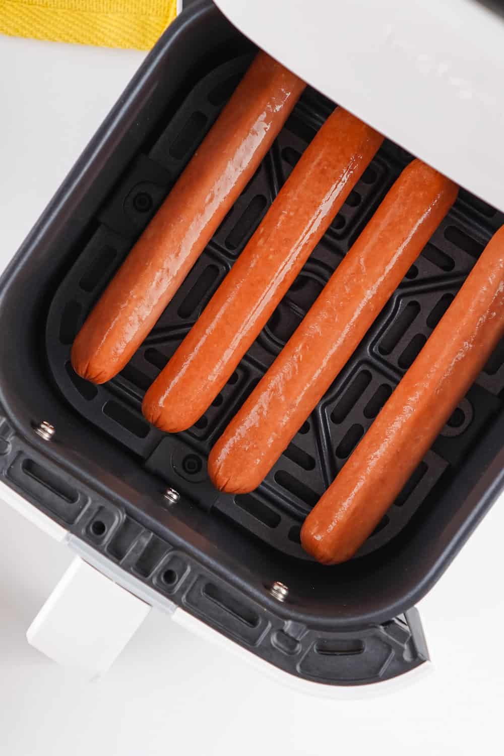 raw hot dogs in air fryer