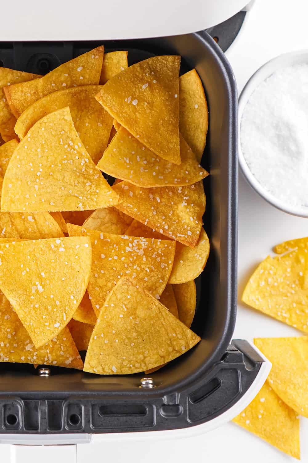 cooked air fryer tortilla chips