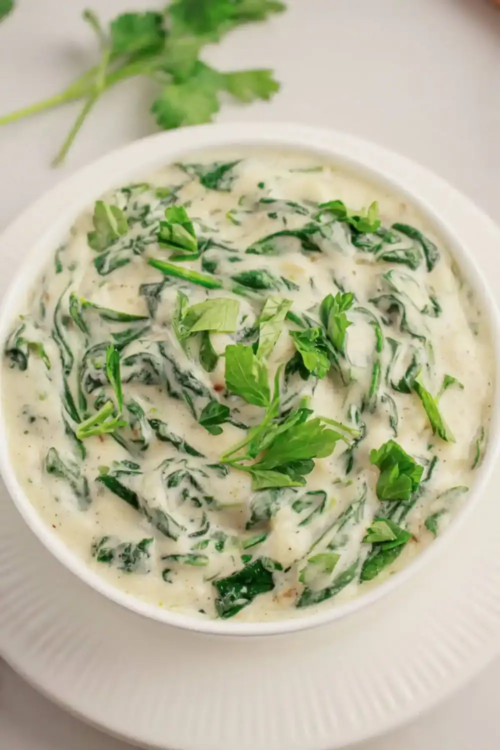Homemade creamed spinach.