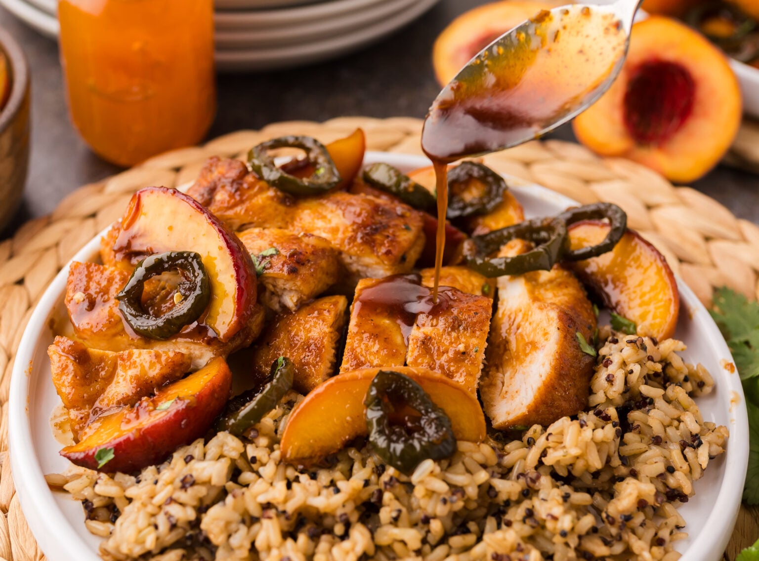 peach glazed jalapeno chicken