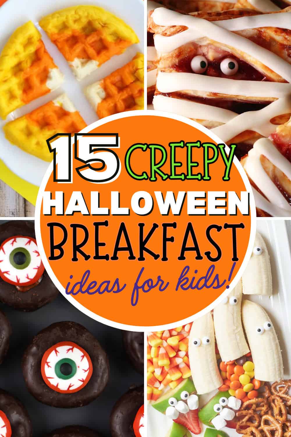 halloween breakfast ideas for kids collage of photos