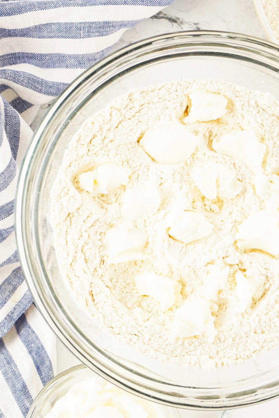 shortening added to dry ingredients