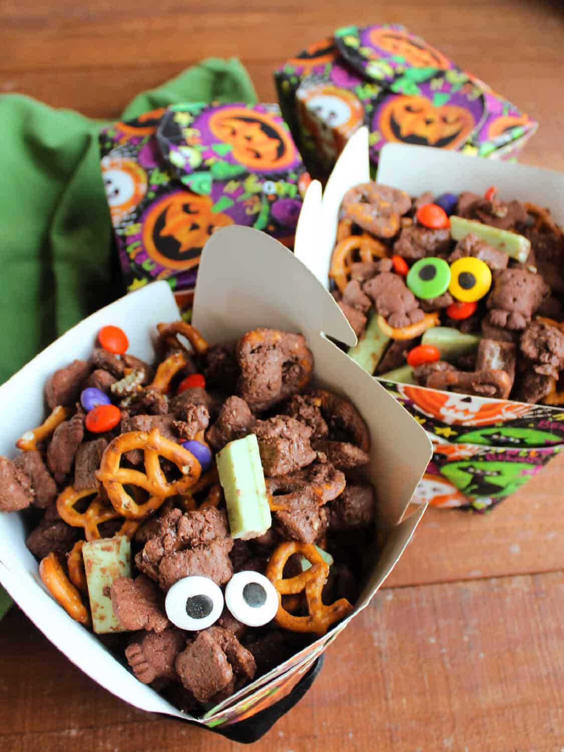 Chocolate Peanut Butter Halloween Snack Mix
