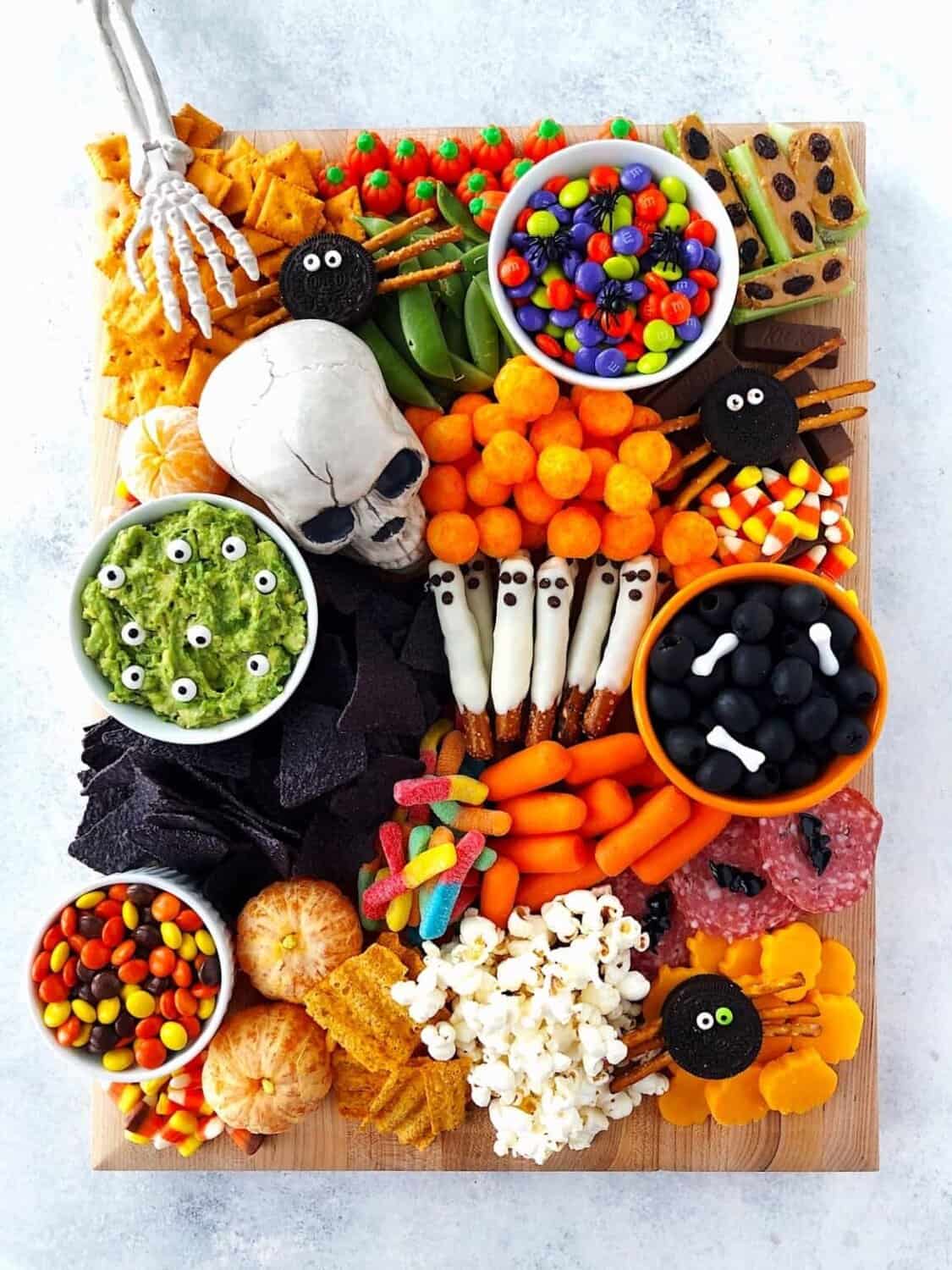 festive halloween snack board