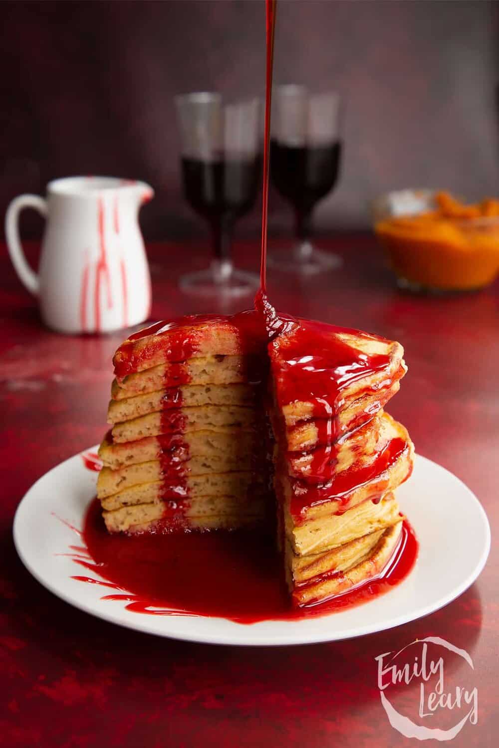 bloody halloween pancakes