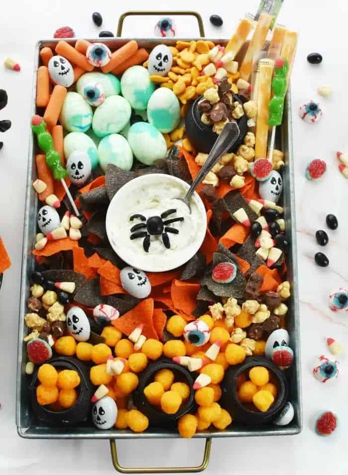 Halloween party snack board