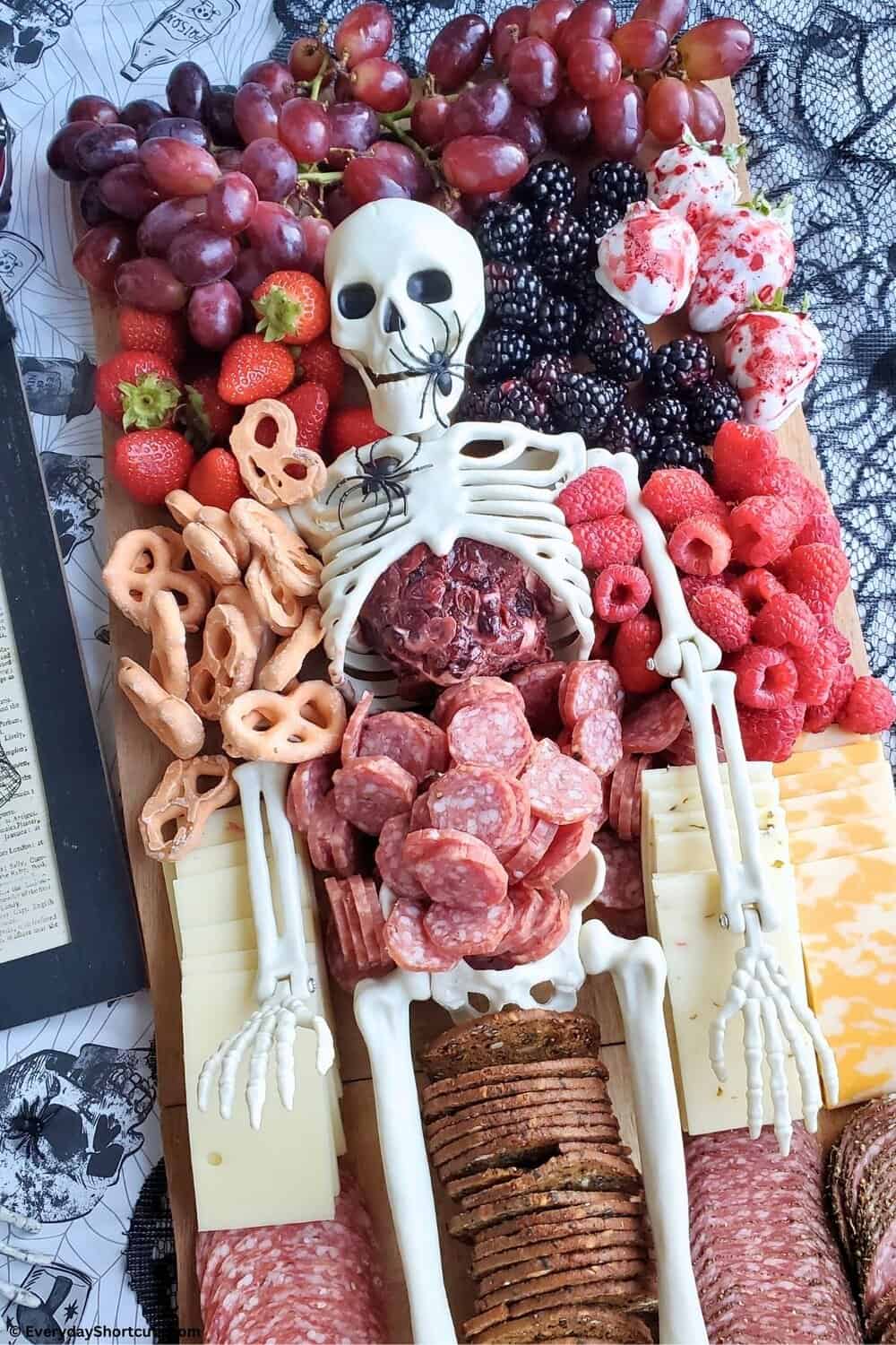 skeleton charcuterie board