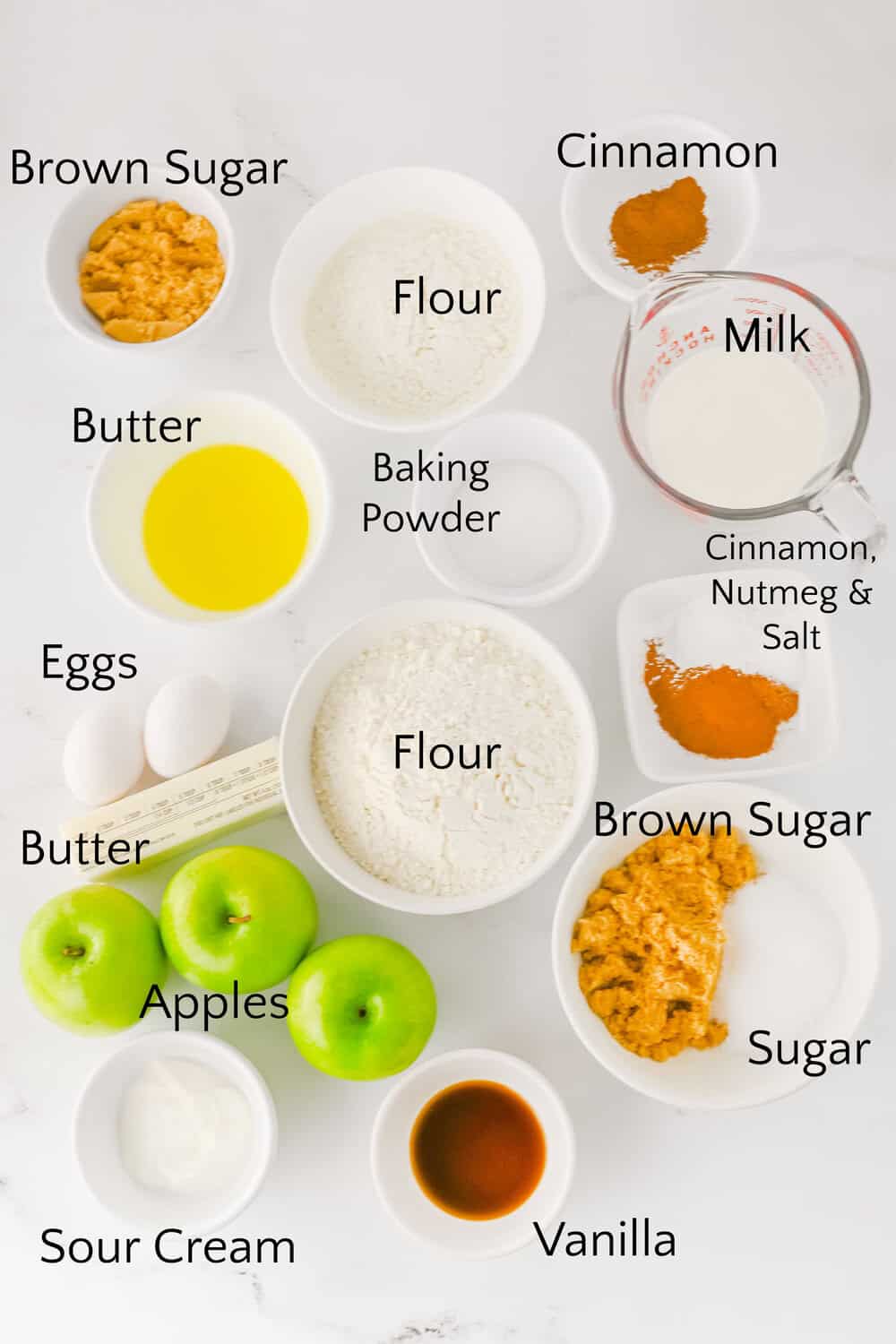 Ingredients for Apple Crumble Muffins