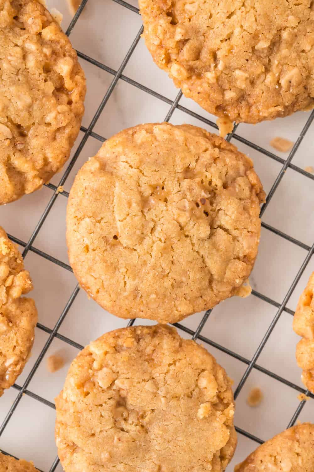 Butter Crunch Cookies on a wire rack
