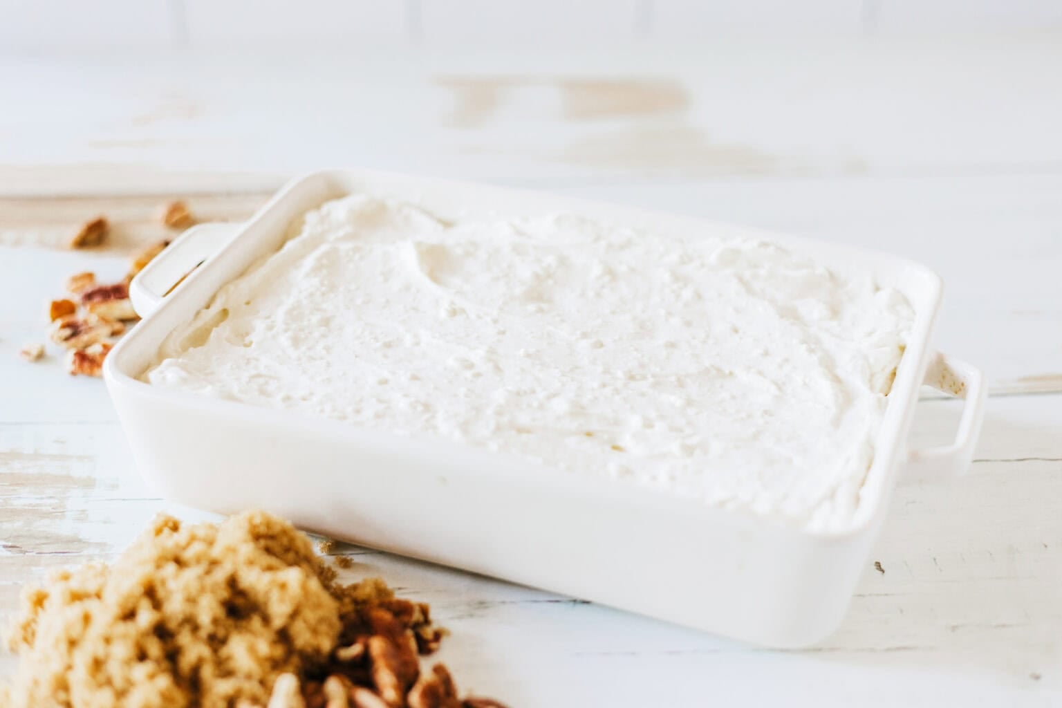 cream cheese filling spread in dish