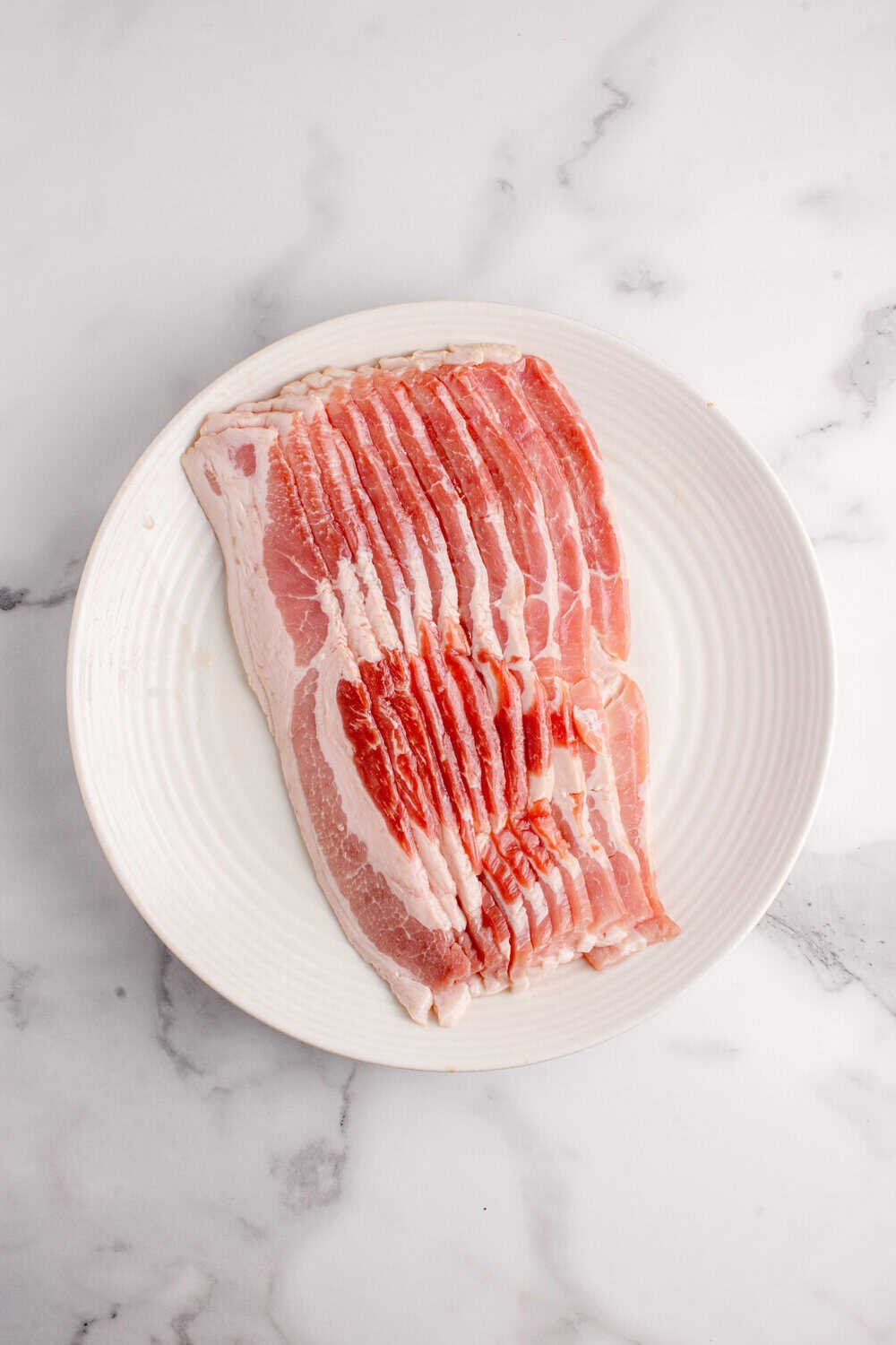 thick cut bacon on a plate