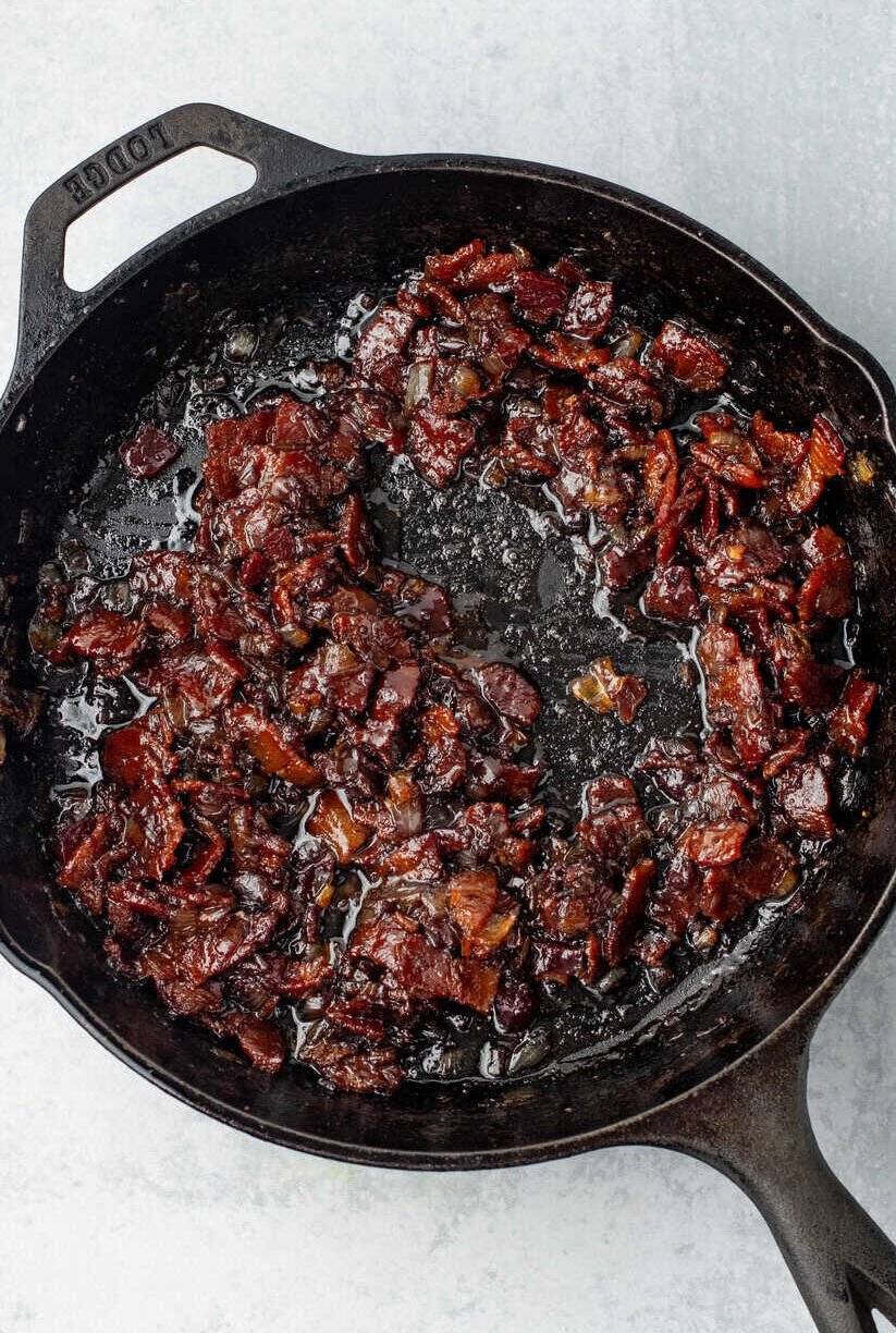 bacon jam finished in skillet