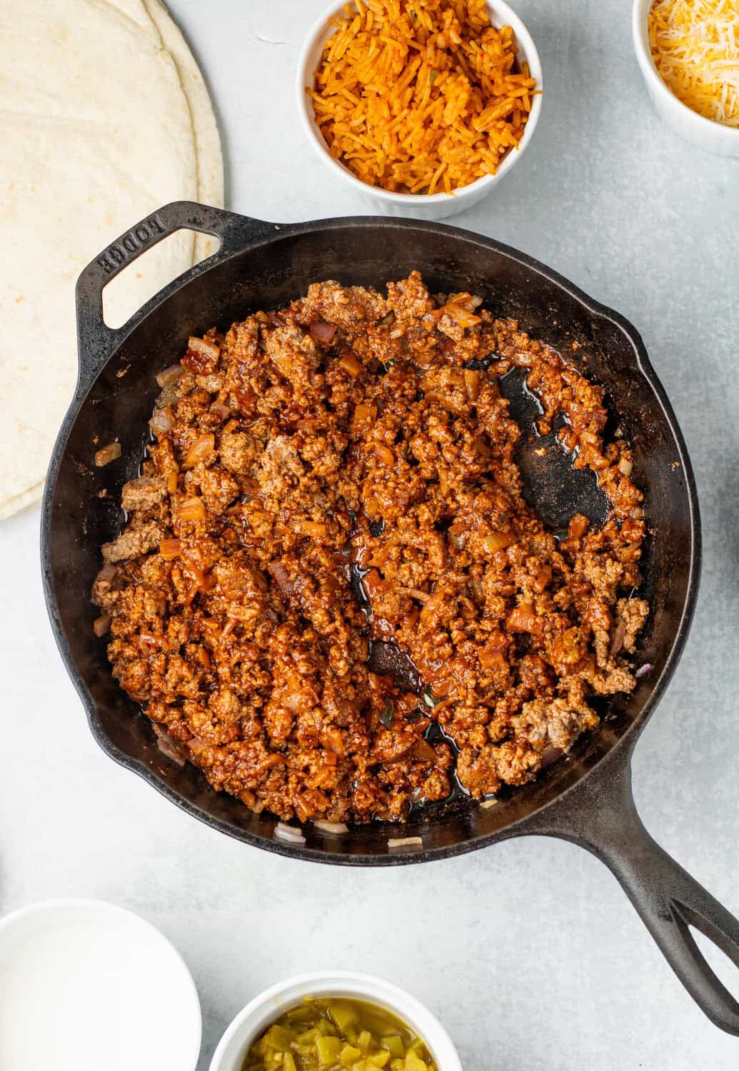 cooked taco meat