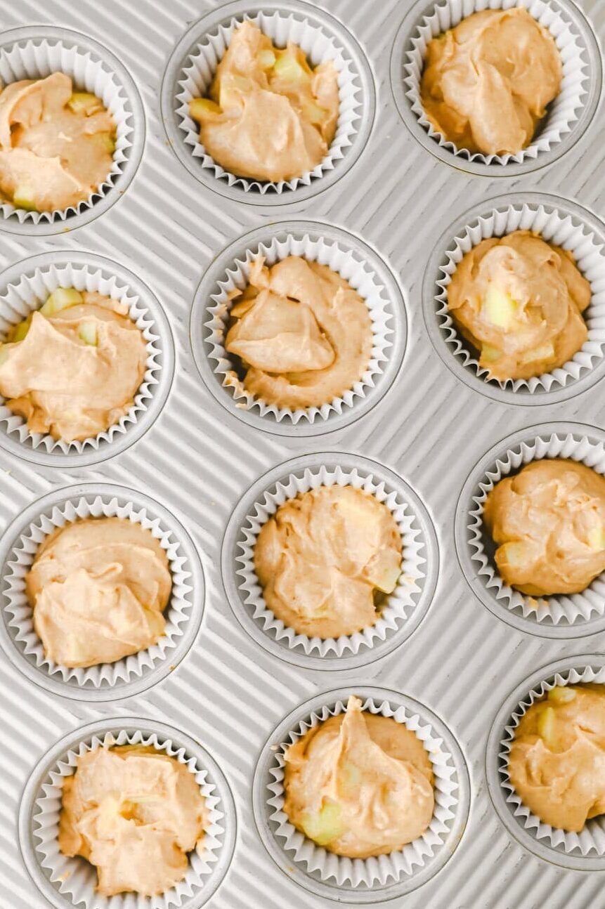 batter in muffin pan