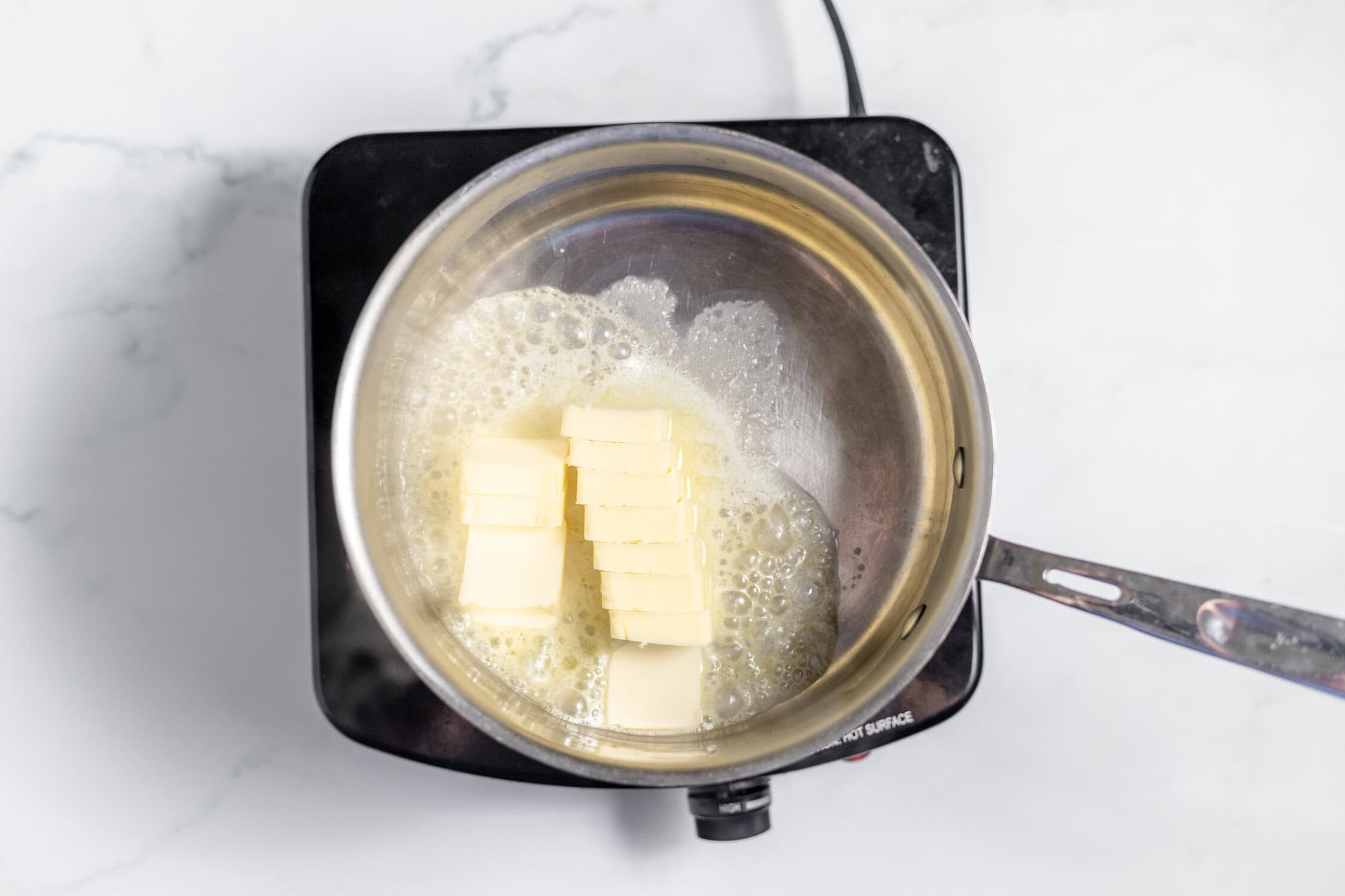 butter melting in small pan