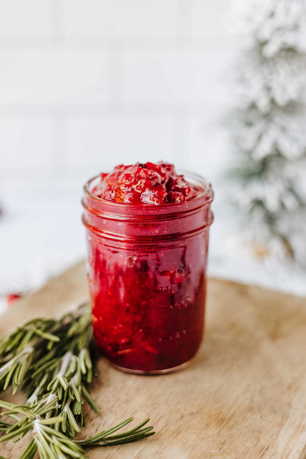 jar of finished cranberry jam