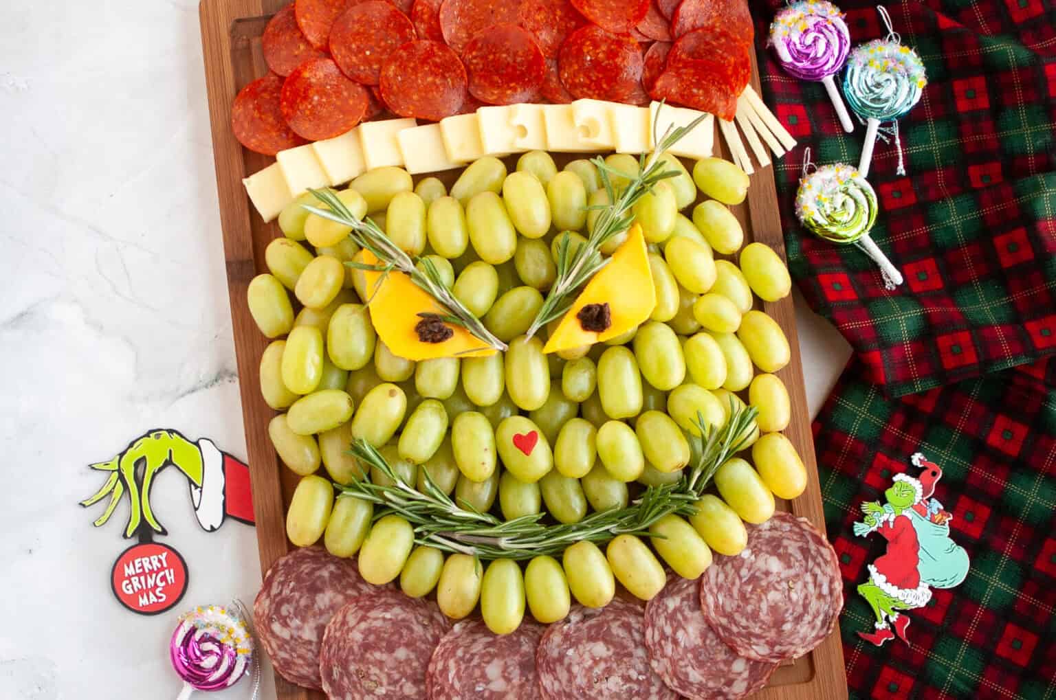 Grinch Charcuterie Board