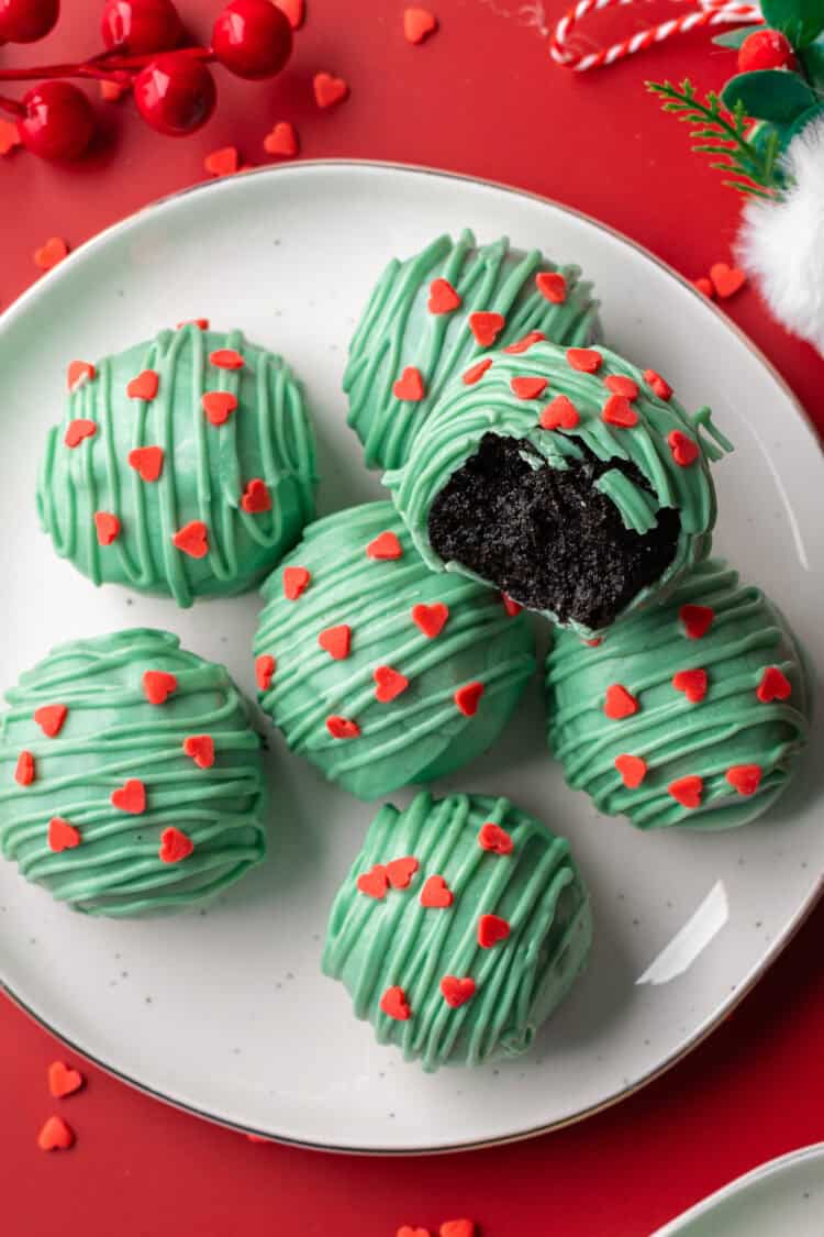 grinch oreo balls