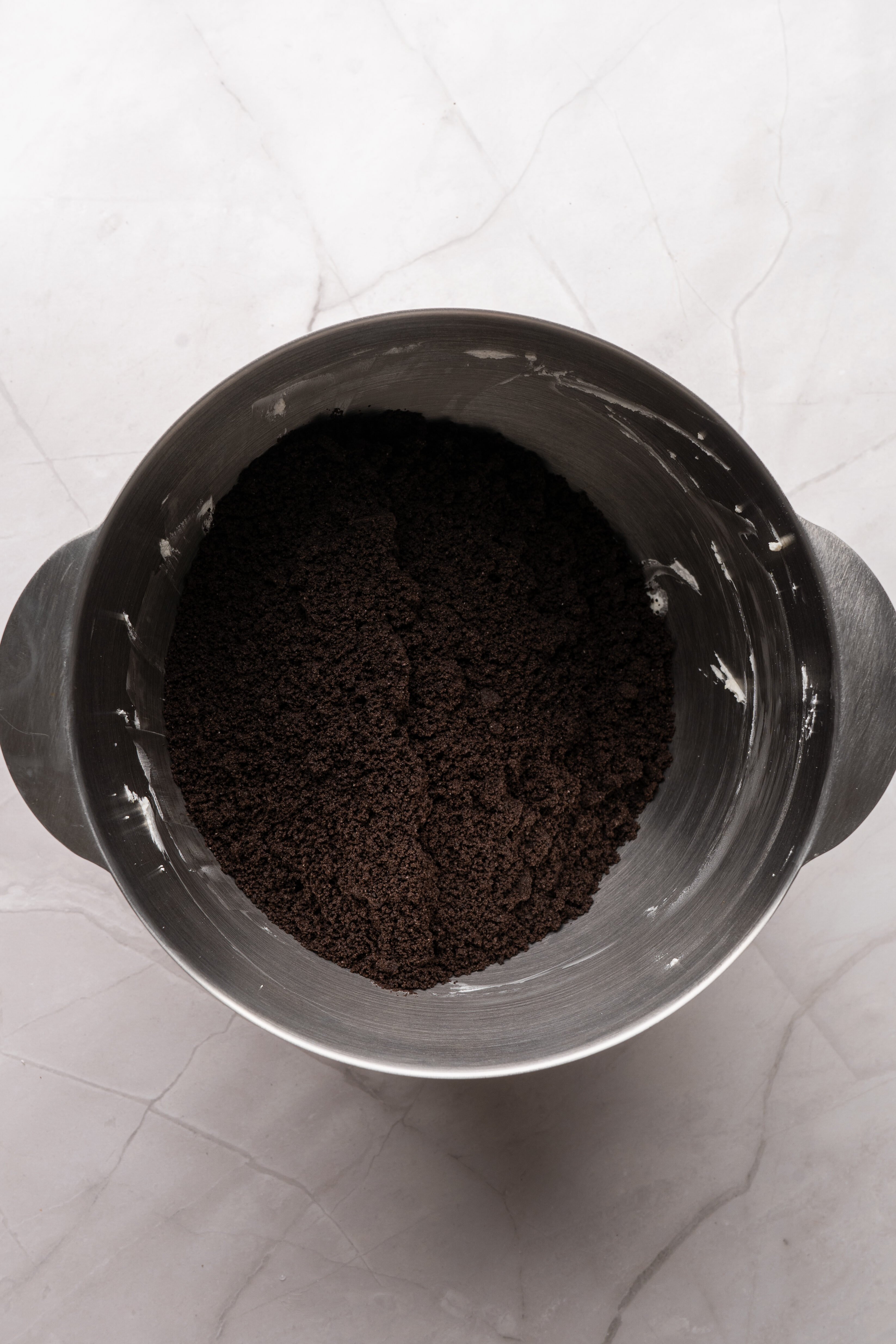 oreo balls dough in mixer bowl